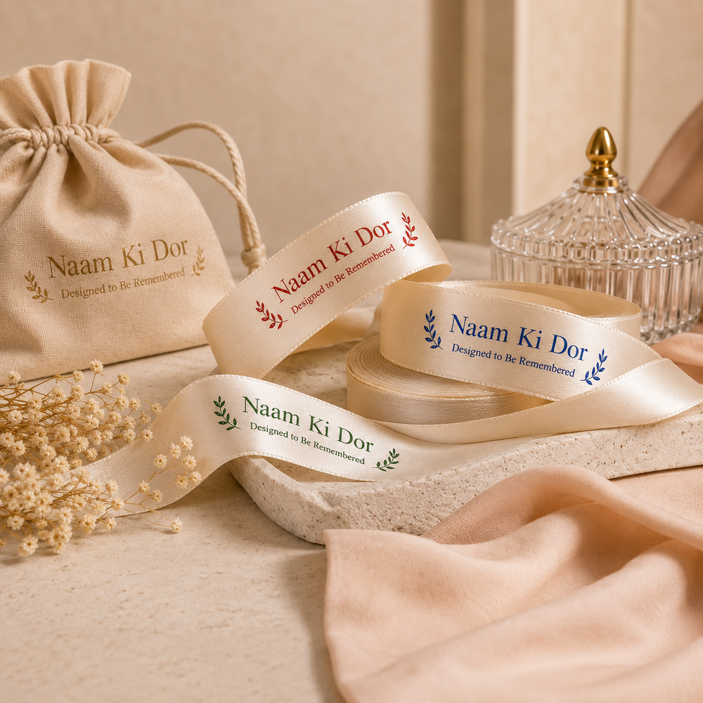 0.75 Inch Custom Satin Ribbon - Coloured Ink Printing